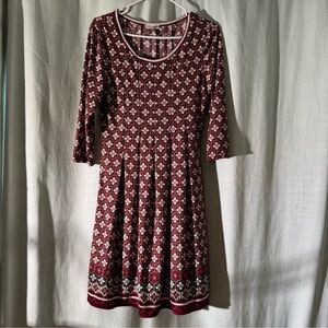 NWOT Max Studio Red and White Patterned Dress